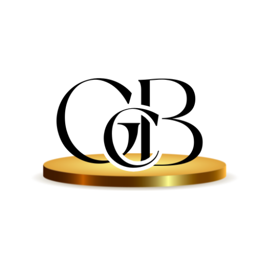 George Cosmin Burlacu logo, black lettering on gold base