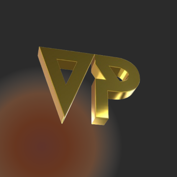 Vanguard Prestige logo featuring golden VP initials.
